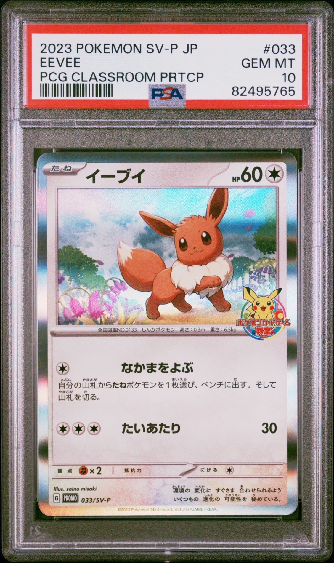 PSA10【POKEMON 033/SV-P】EEVEE PCG CLASSROOM PRTCP【PROMO】