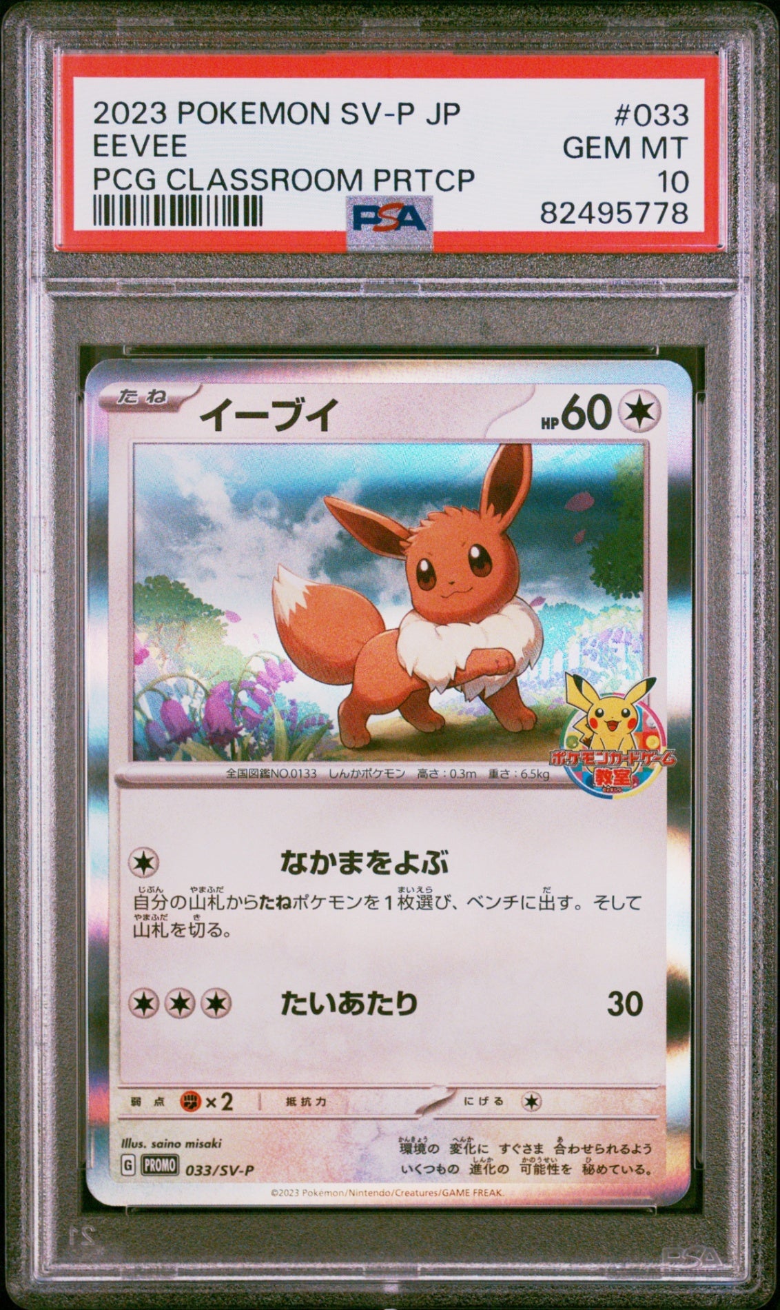 PSA10【POKEMON 033/SV-P】EEVEE PCG CLASSROOM PRTCP【PROMO】