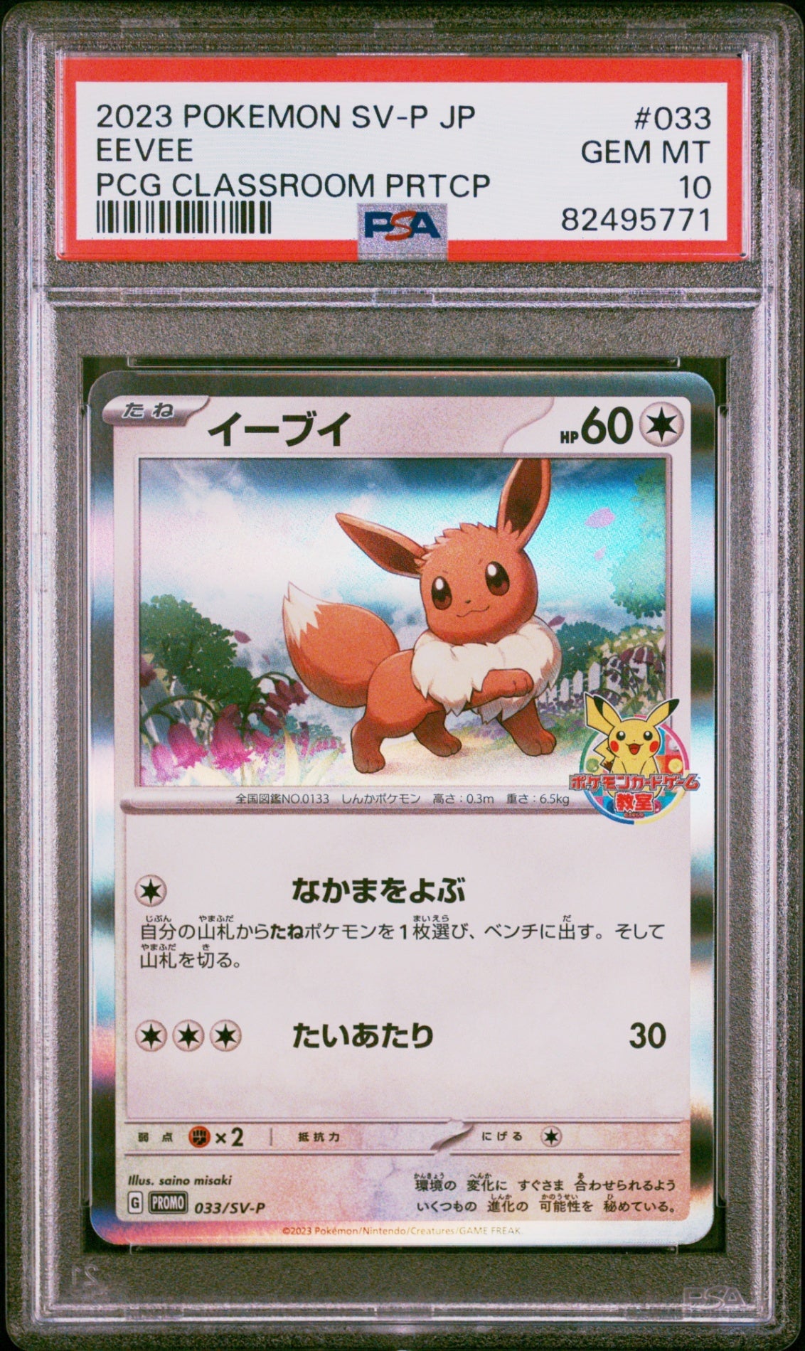 PSA10【POKEMON 033/SV-P】EEVEE PCG CLASSROOM PRTCP【PROMO】