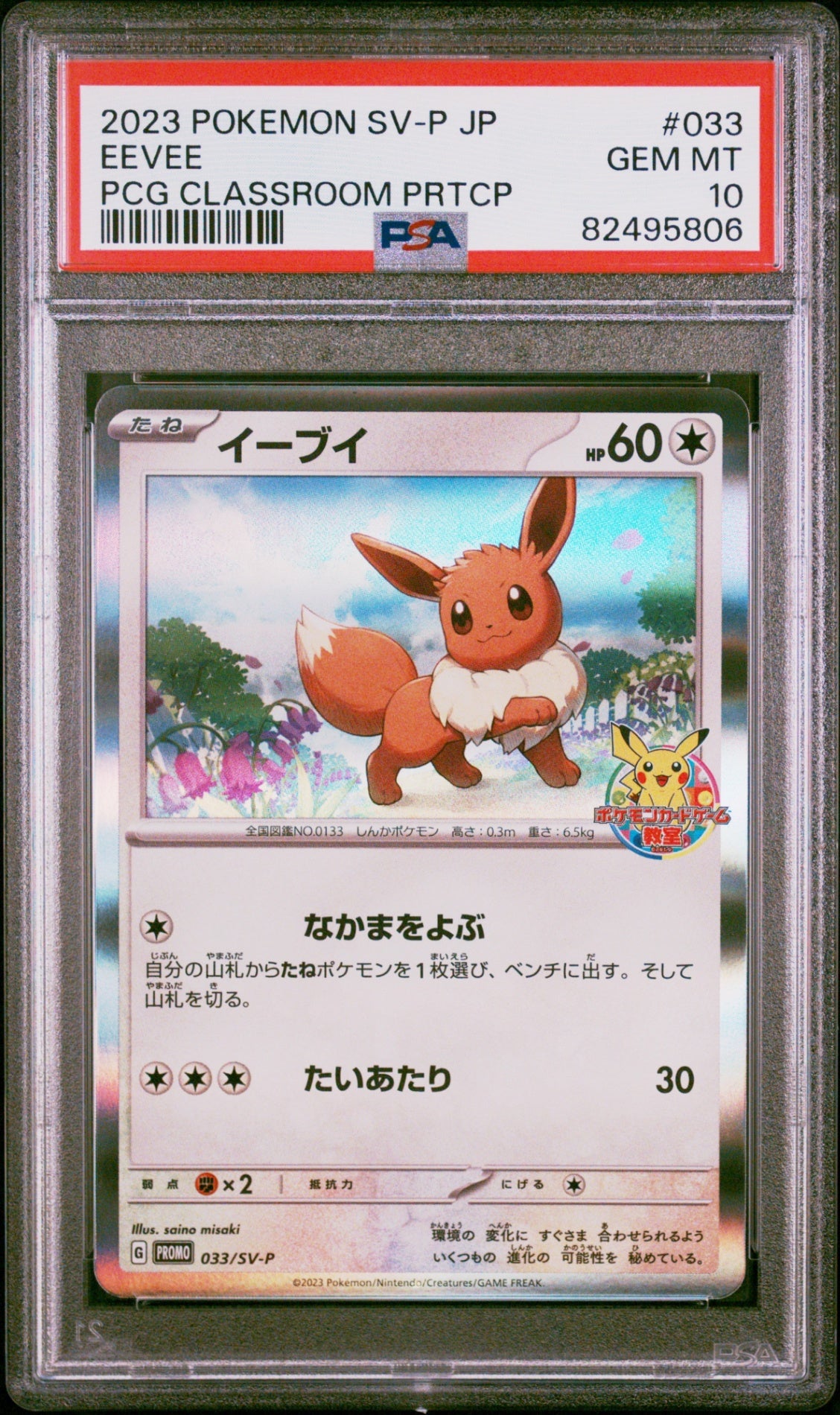 PSA10【POKEMON 033/SV-P】EEVEE PCG CLASSROOM PRTCP【PROMO】