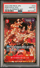 PSA10【ONE PIECE OP02-013】PORTGAS D.ACE Alt Art【SR】