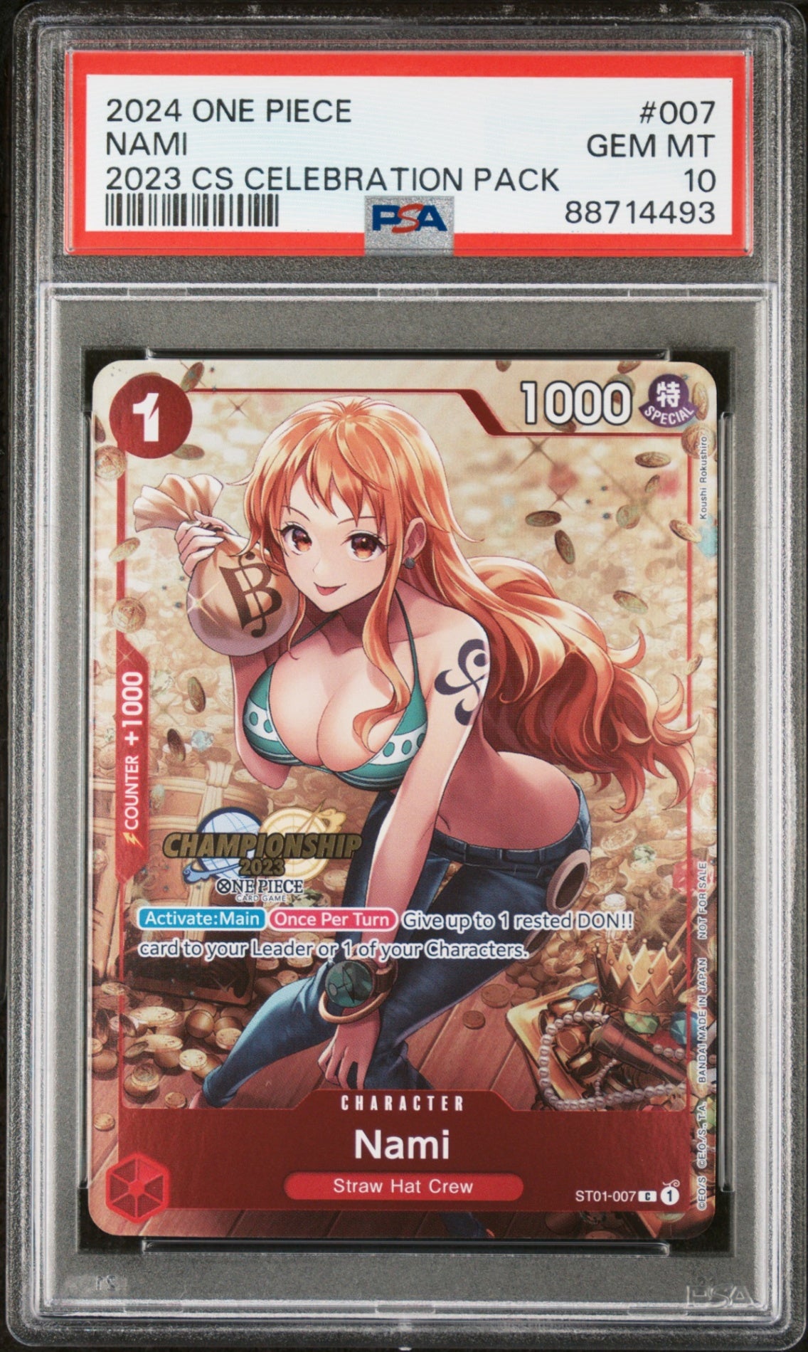 PSA10【ONE PIECE ST01-007】NAMI 2023 CS CELEBRATION PACK【C】