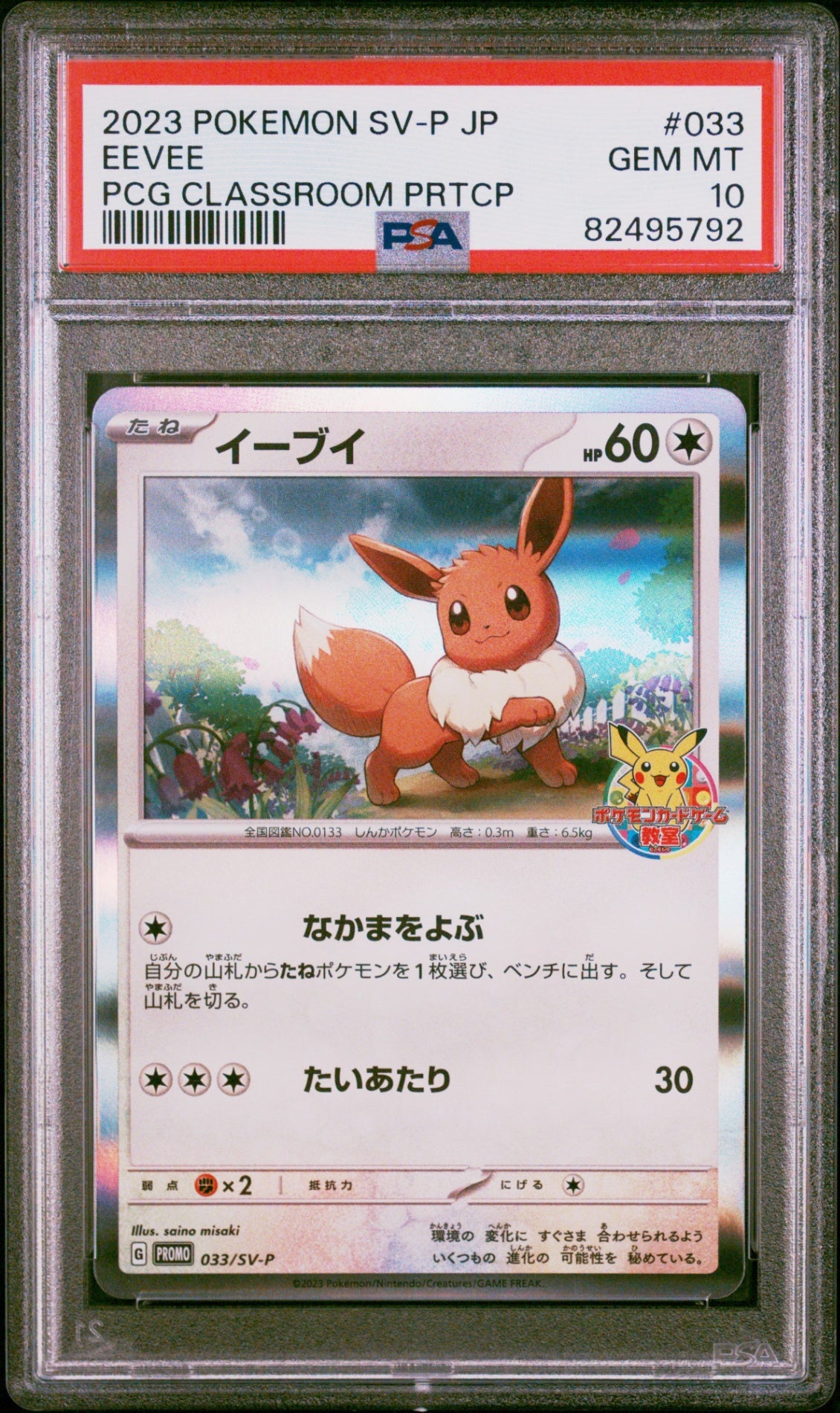 PSA10【POKEMON 033/SV-P】EEVEE PCG CLASSROOM PRTCP【PROMO】